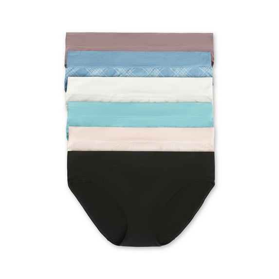 Joyspun Women's Seamless Bikini Panties, 6-Pack, Sizes XS-XXXL