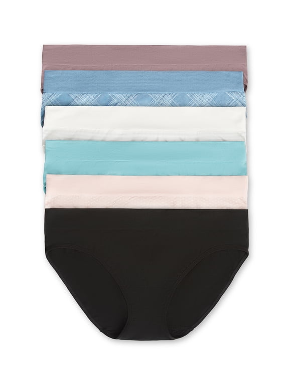 Women's Seamless Bikini Panties, 6-Pack, Sizes XS-XXXL