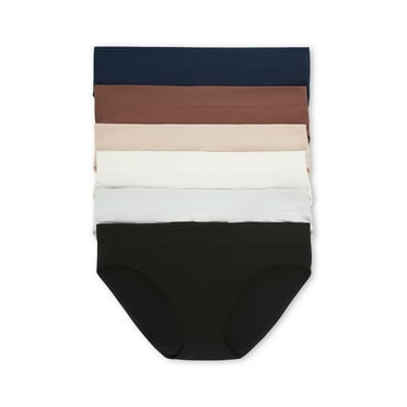 Joyspun Women's Seamless Bikini Panties, 6-Pack, Sizes XS to 3XL