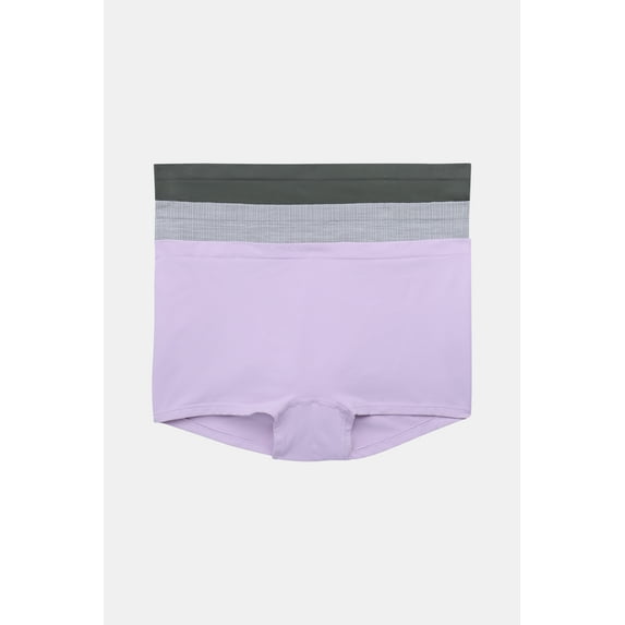 Joyspun Women's Seamless Boyshort Panties, 3-Pack, Sizes XS-3XL