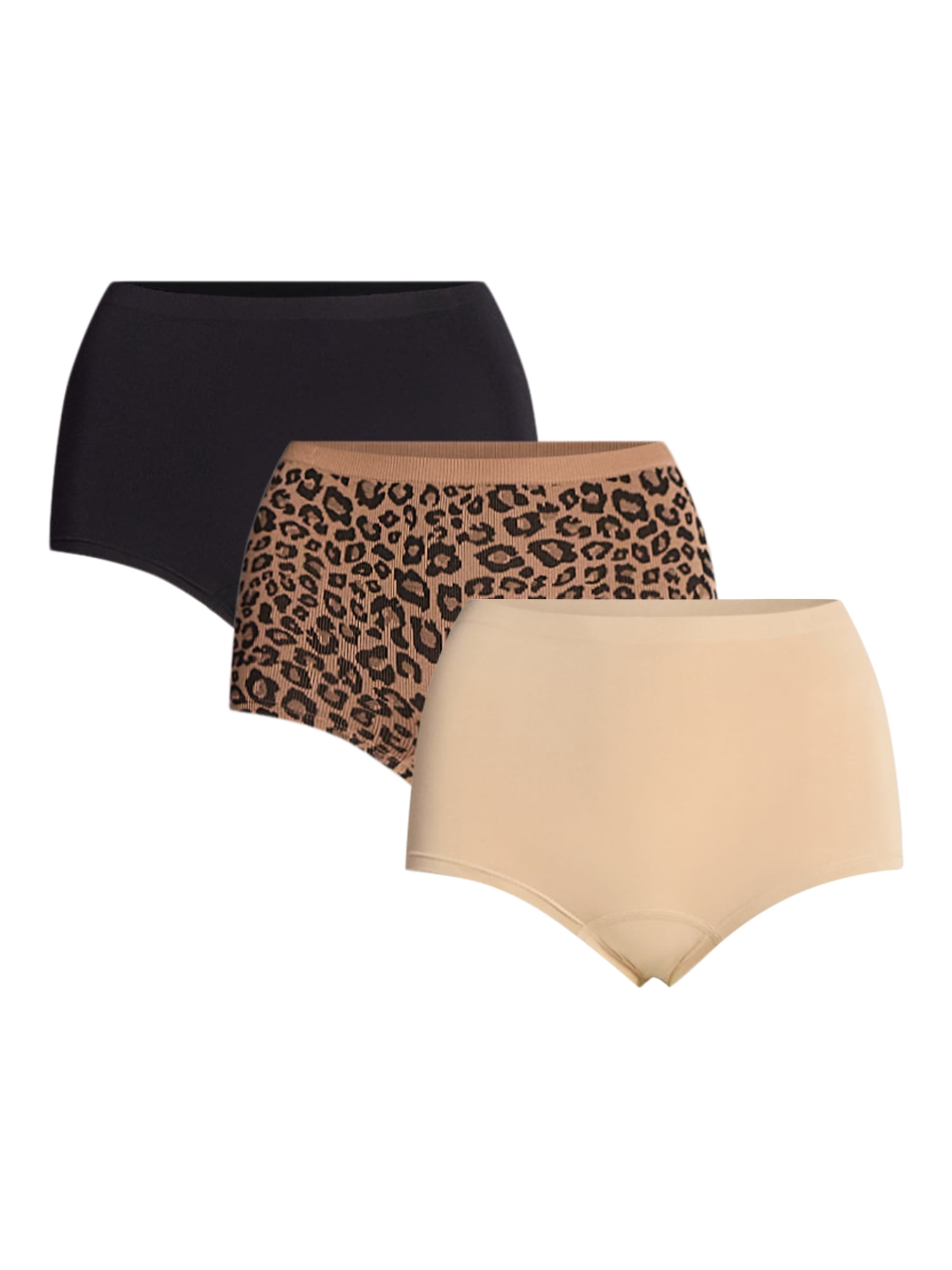 Joyspun Women's Seamless Boyshort Panties, 3-Pack, Sizes XS-3XL