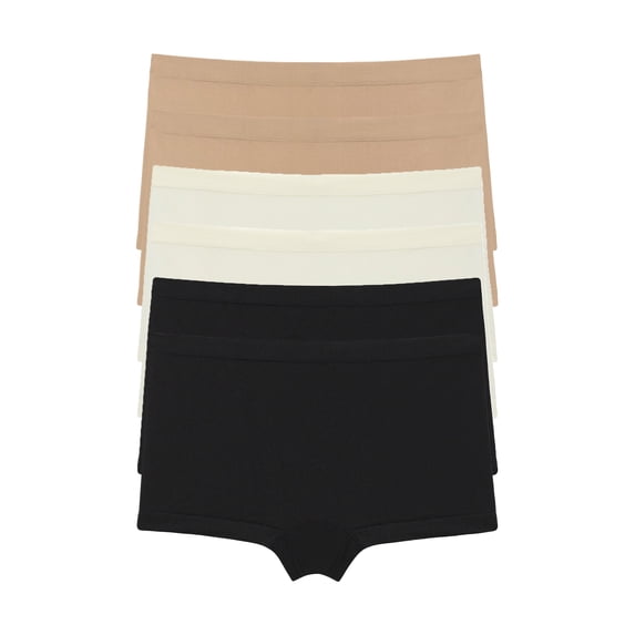 Joyspun Women's Seamless Boyshort Panties, 6-Pack, Sizes XS-XXXL