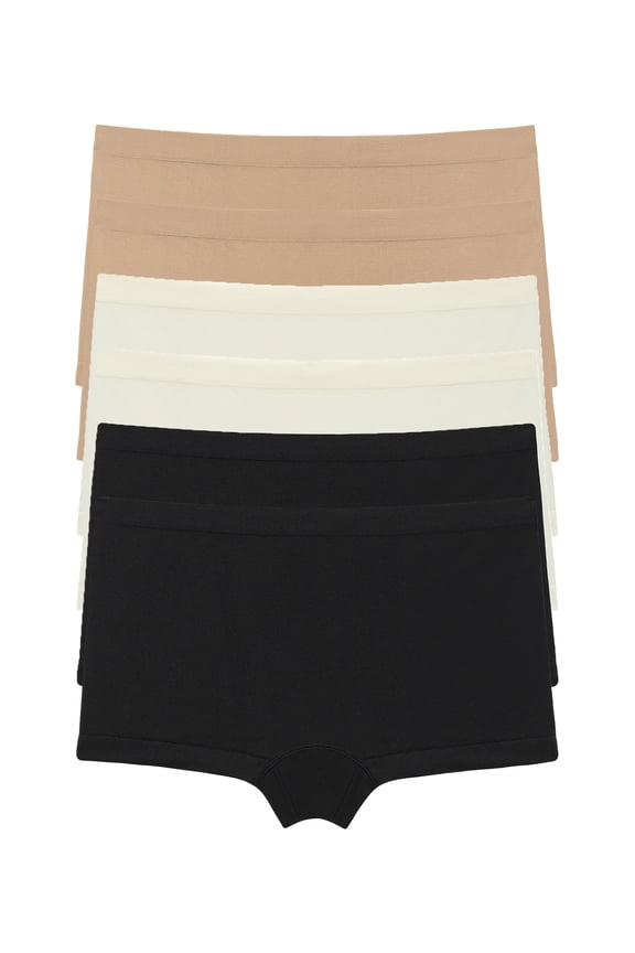 Women's Seamless Boyshort Panties, 6-Pack, Sizes XS-XXXL