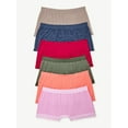 Joyspun Women's Seamless Boyshort Panties, 6Pack, Sizes XS to 3XL
