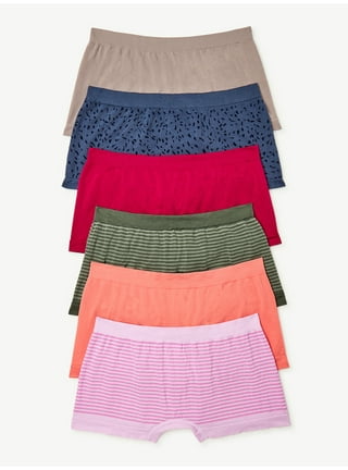 Joyspun Women's Sheer Stripe Seamless Boyshort Panties, 3-Pack, Sizes to 3XL