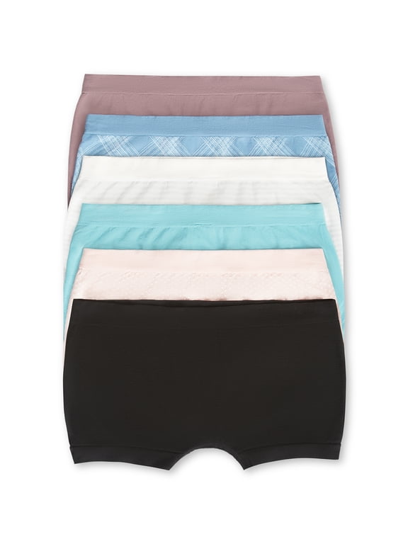 Women's Seamless Boyshort Panties, 6-Pack, Sizes XS-XXXL