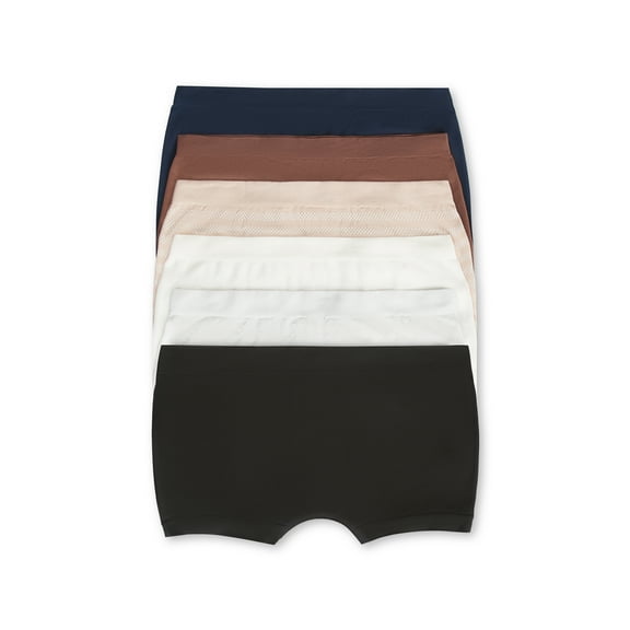 Joyspun Women's Seamless Boyshort Panties, 6-Pack, Sizes XS-XXXL