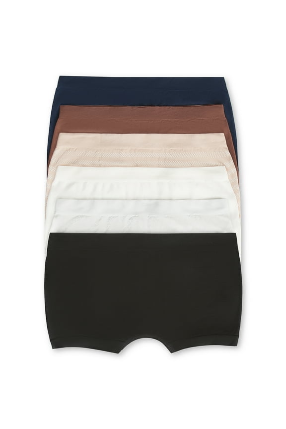 Women's Seamless Boyshort Panties, 6-Pack, Sizes XS-XXXL