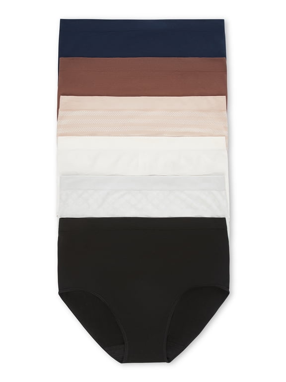 Women's Seamless Brief Panties, 6-Pack, Sizes XS-XXXL