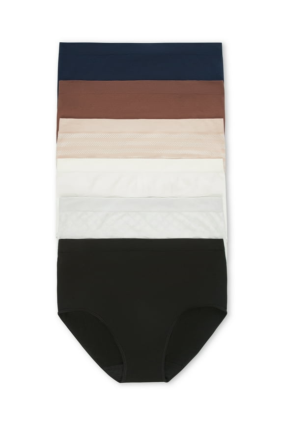 Women's Seamless Brief Panties, 6-Pack, Sizes XS-XXXL