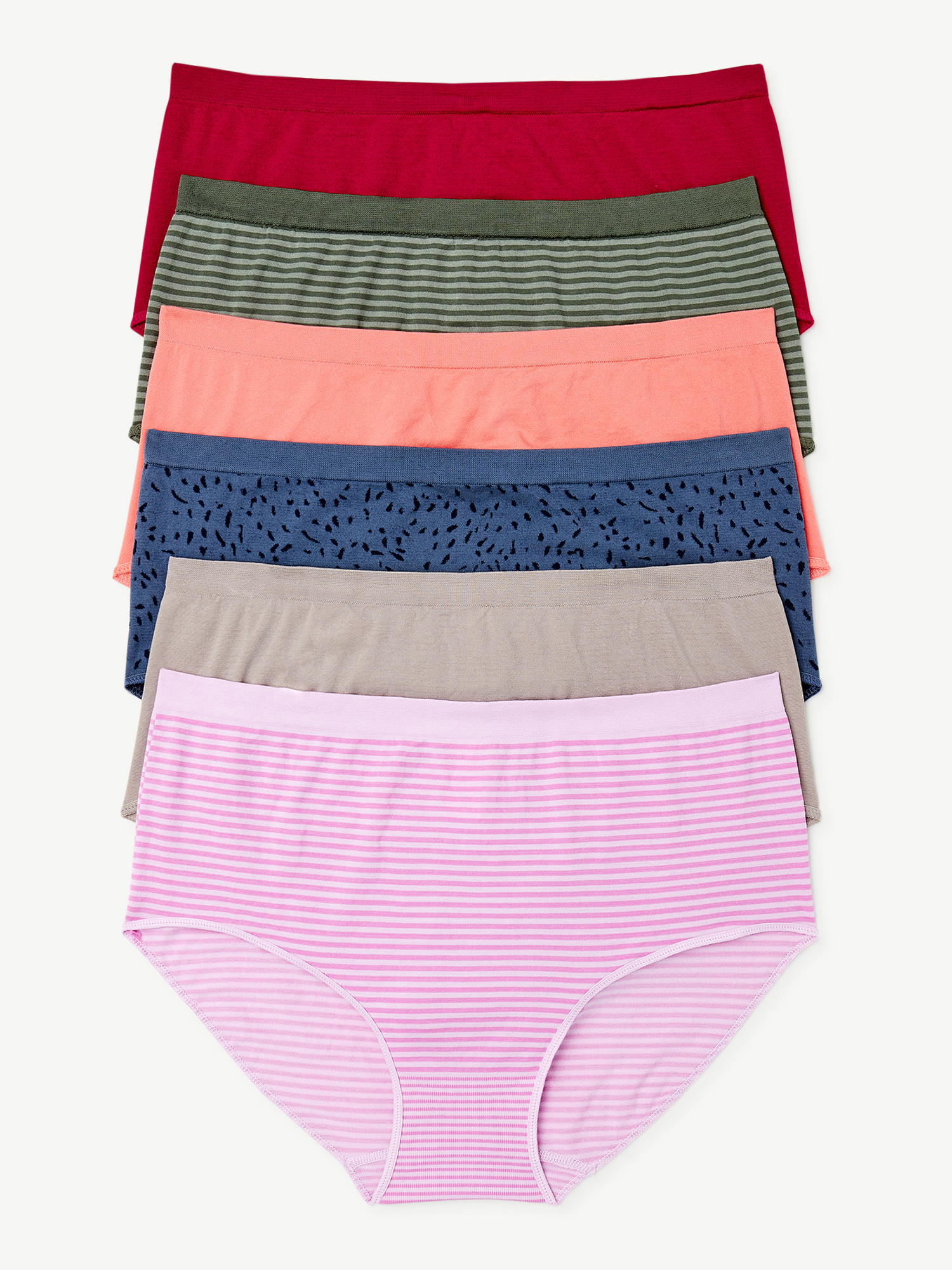 Joyspun Women's Seamless Brief Panties, 6-Pack, Sizes XS to 3XL - image 1 of 4