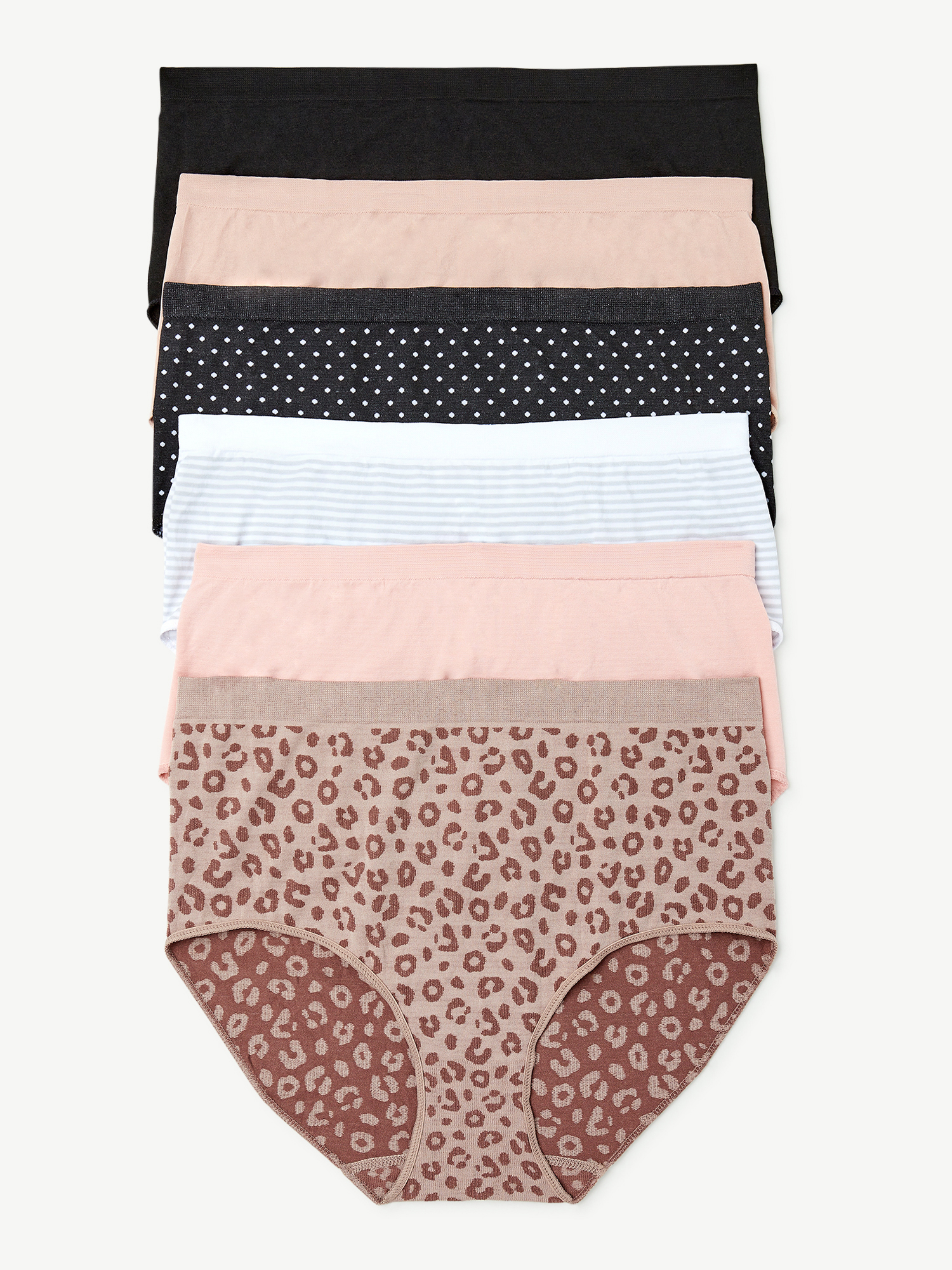 Joyspun Women's Seamless Brief Panties, 6-Pack, Sizes XS to 3XL - image 1 of 4