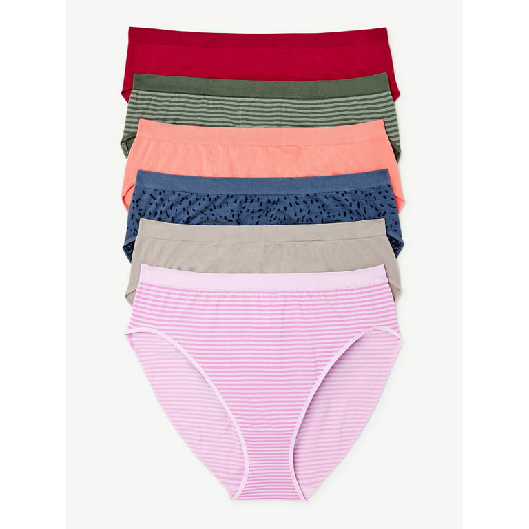 Joyspun Women's Seamless Hi Cut Panties, 6-Pack, Sizes XS to 3XL - Walmart .com