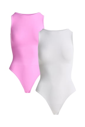Women's Seamless Slimming High Neck Bodysuit, 2-Pack, Sizes XS-XXXL