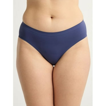 Joyspun Women's Seamless Hipster Panties, 3-Pack, Sizes XS-3XL