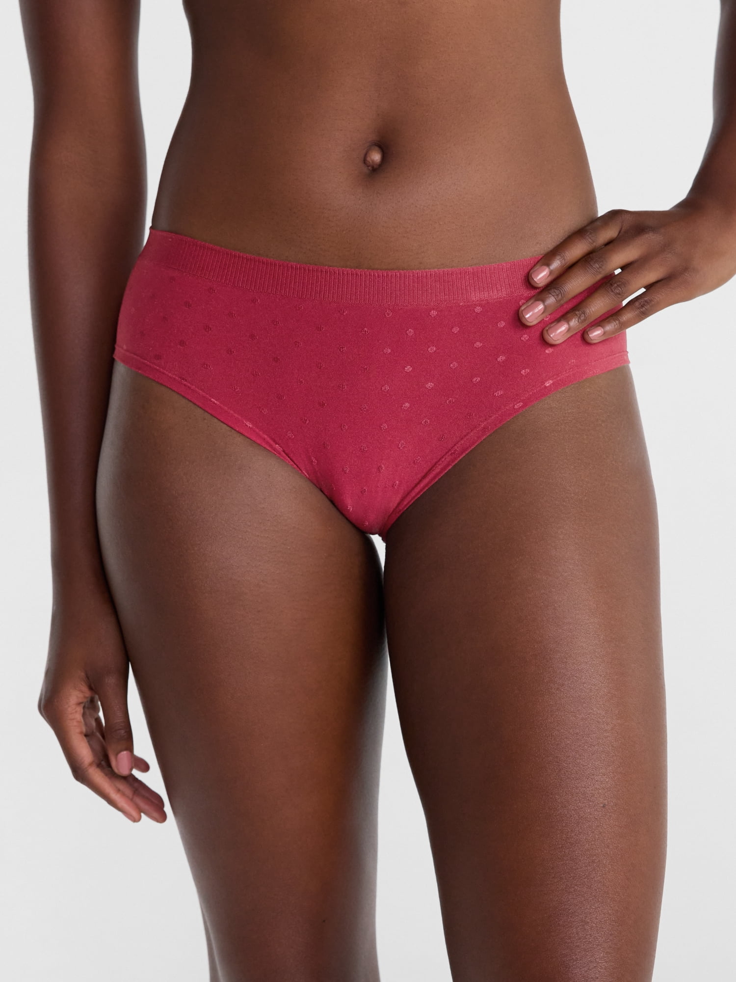 Joyspun Women's Seamless Hipster Panties, 3-Pack, Sizes XS-XXXL