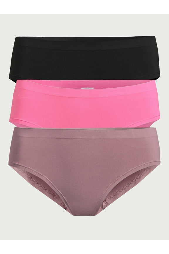 Women’s Seamless Hipster Panties, 3-Pack, Sizes XS to 3X