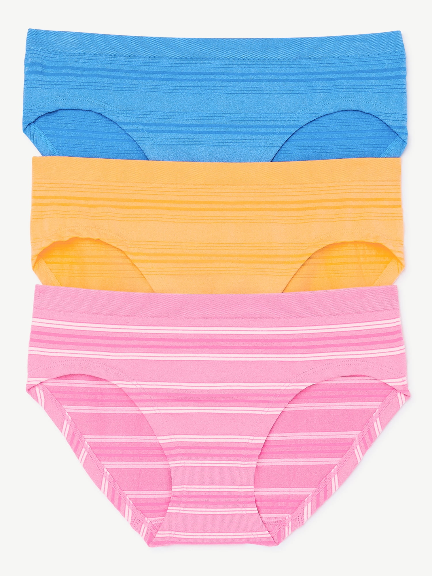 Joyspun Women's Seamless Hipster Panties, 3Pack, Sizes XS to 3X
