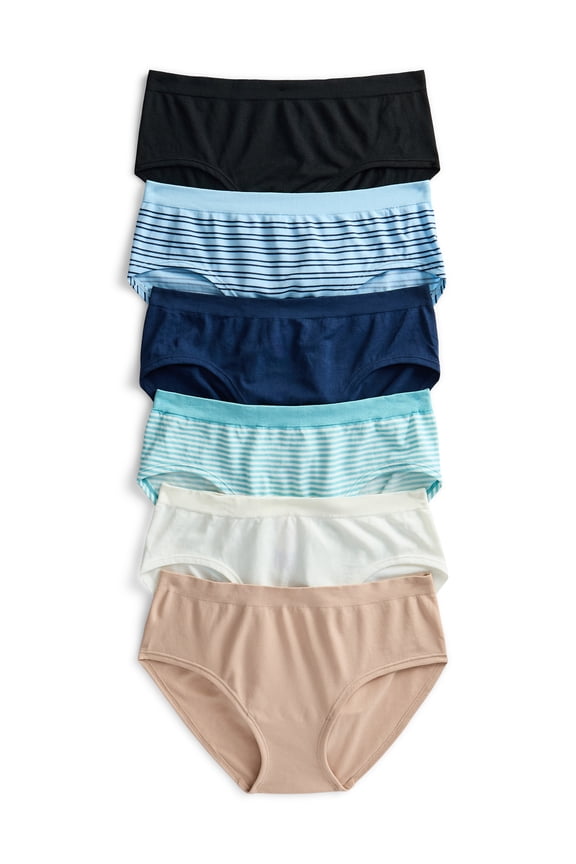 Women's Seamless Hipster Panties, 6-Pack, Sizes XS-XXXL