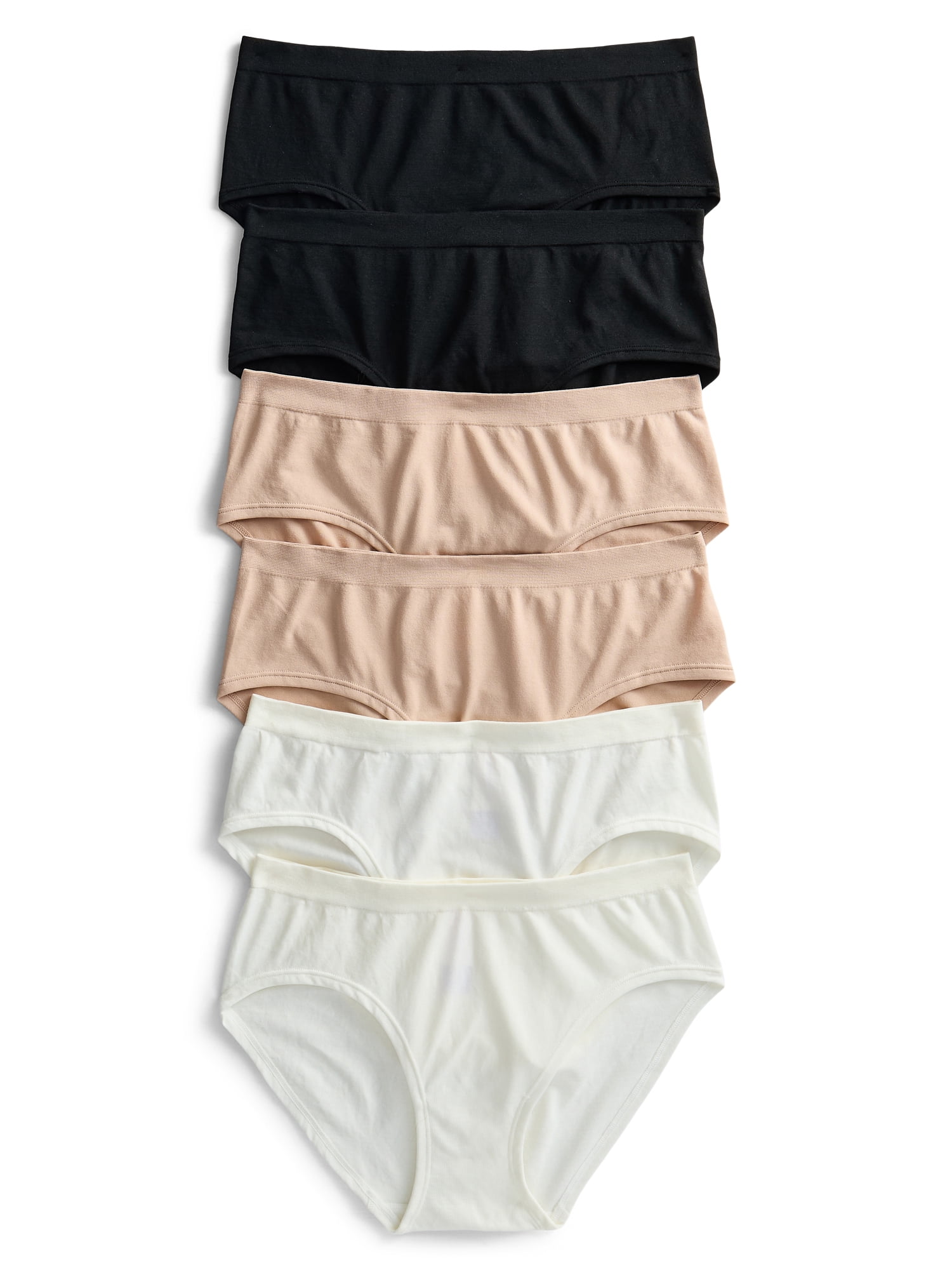 Joyspun Women's Seamless Hipster Panties, 6-Pack, Sizes XS-XXXL