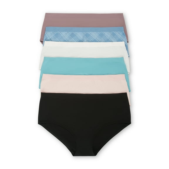 Joyspun Women's Seamless Hipster Panties, 6-Pack, Sizes XS-XXXL