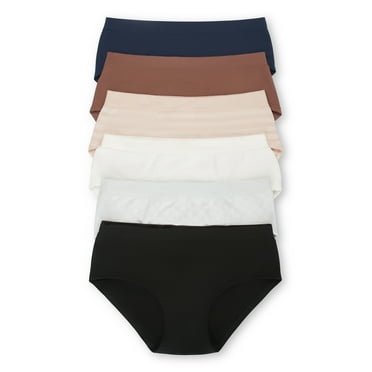 Joyspun Women's Seamless Hipster Panties, 6-Pack, Sizes XS to 3XL