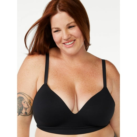Joyspun Women's Seamless Light Lift Wireless Bra, Sizes S-3XL