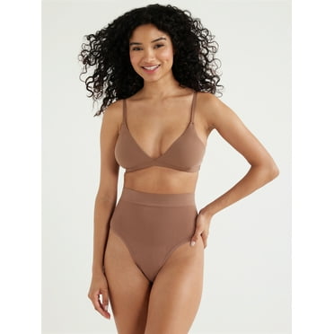 Joyspun Women's Seamless Mid-Rise Shaping Thong, Sizes S to 3X