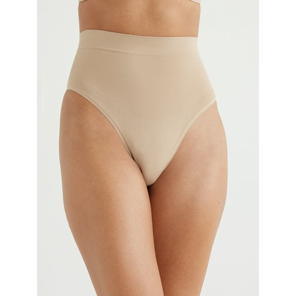 Joyspun Women's Seamless Mid-Rise Shaping Thong, Sizes S to 3X