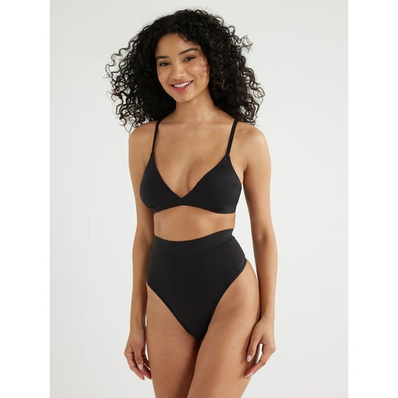 Joyspun Women's Seamless Mid-Rise Shaping Thong, Sizes S to 3X