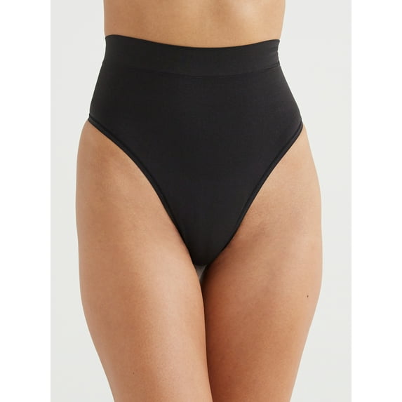 Joyspun Women's Seamless Mid-Rise Shaping Thong, Sizes S to 3X