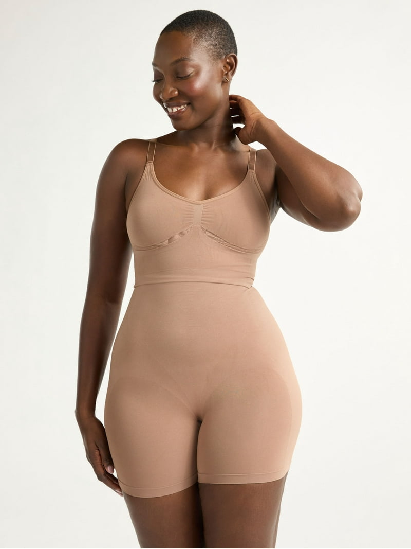 Joyspun Women's Seamless Mid-Thigh Bodysuit, Sizes S-3XL - Walmart.com