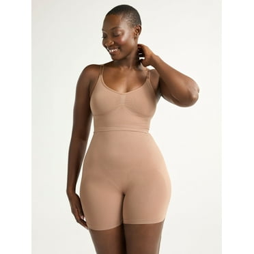 Joyspun Women's Seamless Mid-Thigh Bodysuit, Sizes S-3XL