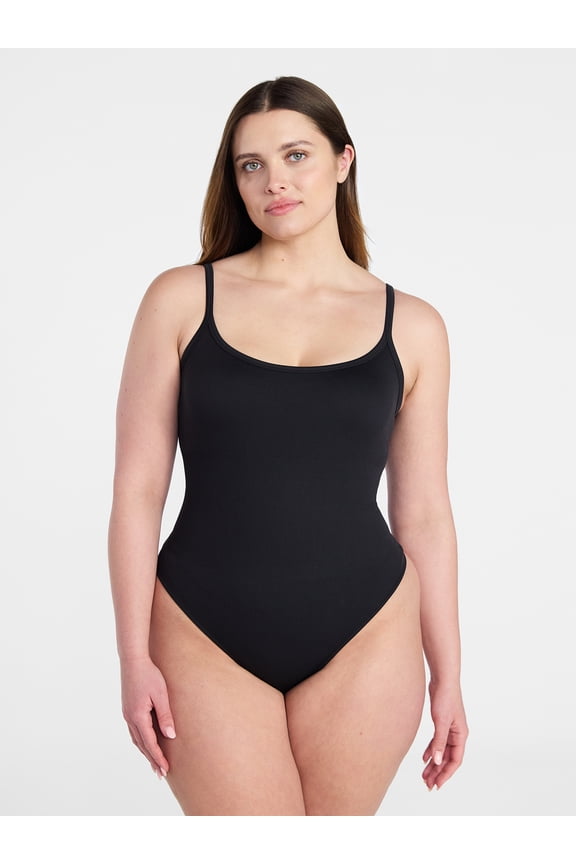 Women's Seamless Ribbed Cami Bodysuit, Sizes S-XXXL