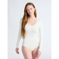thumbnail image 1 of Joyspun Women's Seamless Scoop Neck Brief Bodysuit with Long Sleeves, Sizes XS-3XL, 1 of 4