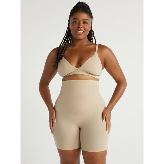 Joyspun Women’s Seamless Sculpting High Waisted Thigh Shaper, Sizes S-3X