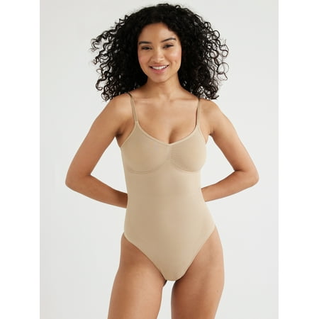 Joyspun Women's Seamless Sculpting Thong Bodysuit, Sizes S-XXXL