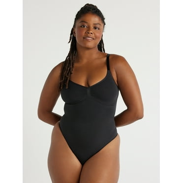 Joyspun Women's Seamless Sculpting Thong Bodysuit, Sizes S-3XL