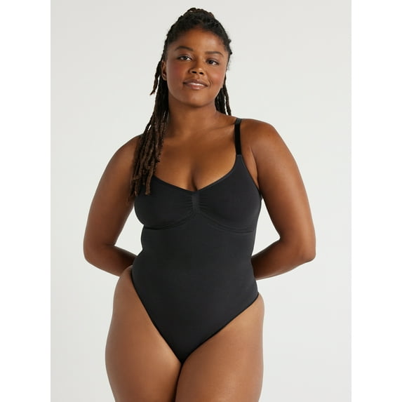 Joyspun Women's Seamless Sculpting Thong Bodysuit, Sizes S-3XL