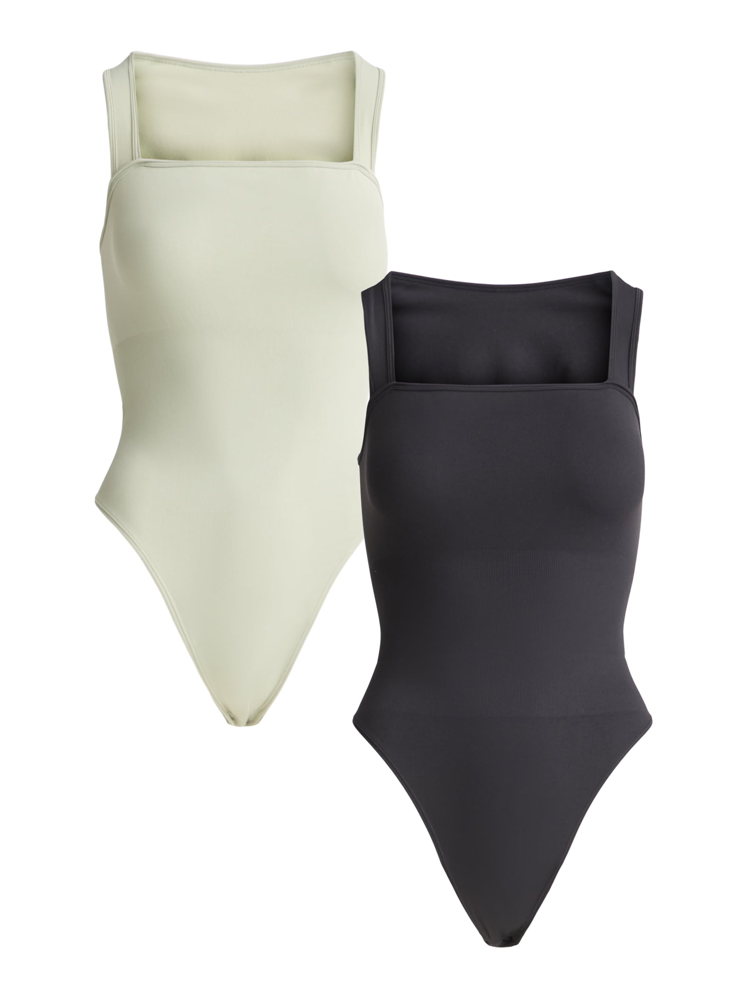 Joyspun Women's Slimming Seamless Sleeveless Bodysuit, 2-Pack, Sizes S-XXXL