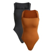 Joyspun Women's Slimming Seamless Sleeveless Bodysuit, 2-Pack, Sizes S-XXXL