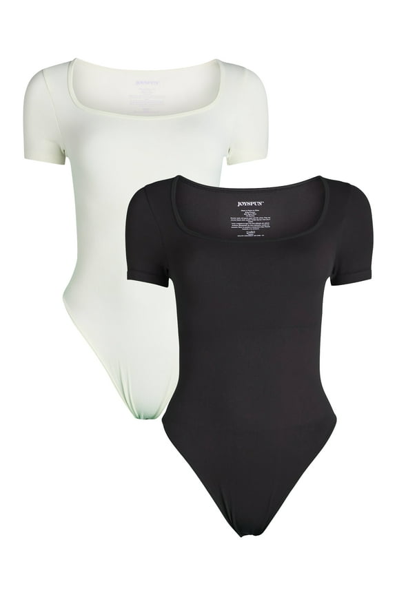 Women's Seamless Slimming Bodysuit with Short Sleeves, 2- Pack, Sizes XS-XXXL