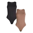 thumbnail image 1 of Joyspun Women's Seamless Slimming High Neck Bodysuit, 2-Pack, Sizes XS-XXXL, 1 of 7