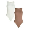 thumbnail image 1 of Joyspun Women's Seamless Slimming High Neck Bodysuit, 2-Pack, Sizes XS-XXXL, 1 of 10