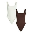 thumbnail image 1 of Joyspun Women's Seamless Slimming Square Neck Tank Bodysuit, 2-Pack, Sizes S-3XL, 1 of 10