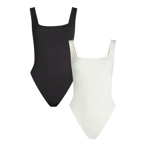 Women's Seamless Slimming Square Neck Tank Bodysuit, 2-Pack, Sizes S-XXXL