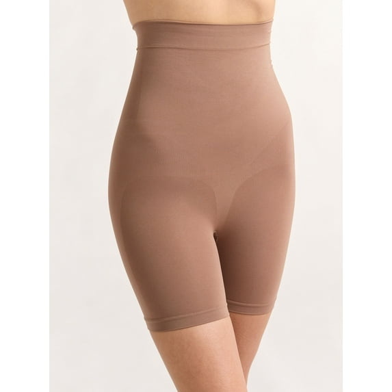 Joyspun Women’s Seamless Sculpting High Waisted Thigh Shaper, Sizes S-3X