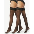 thumbnail image 1 of Joyspun Women's Sheer Lace Top Thigh Highs, 2-Pack, Sizes in Regular and Plus, 1 of 4