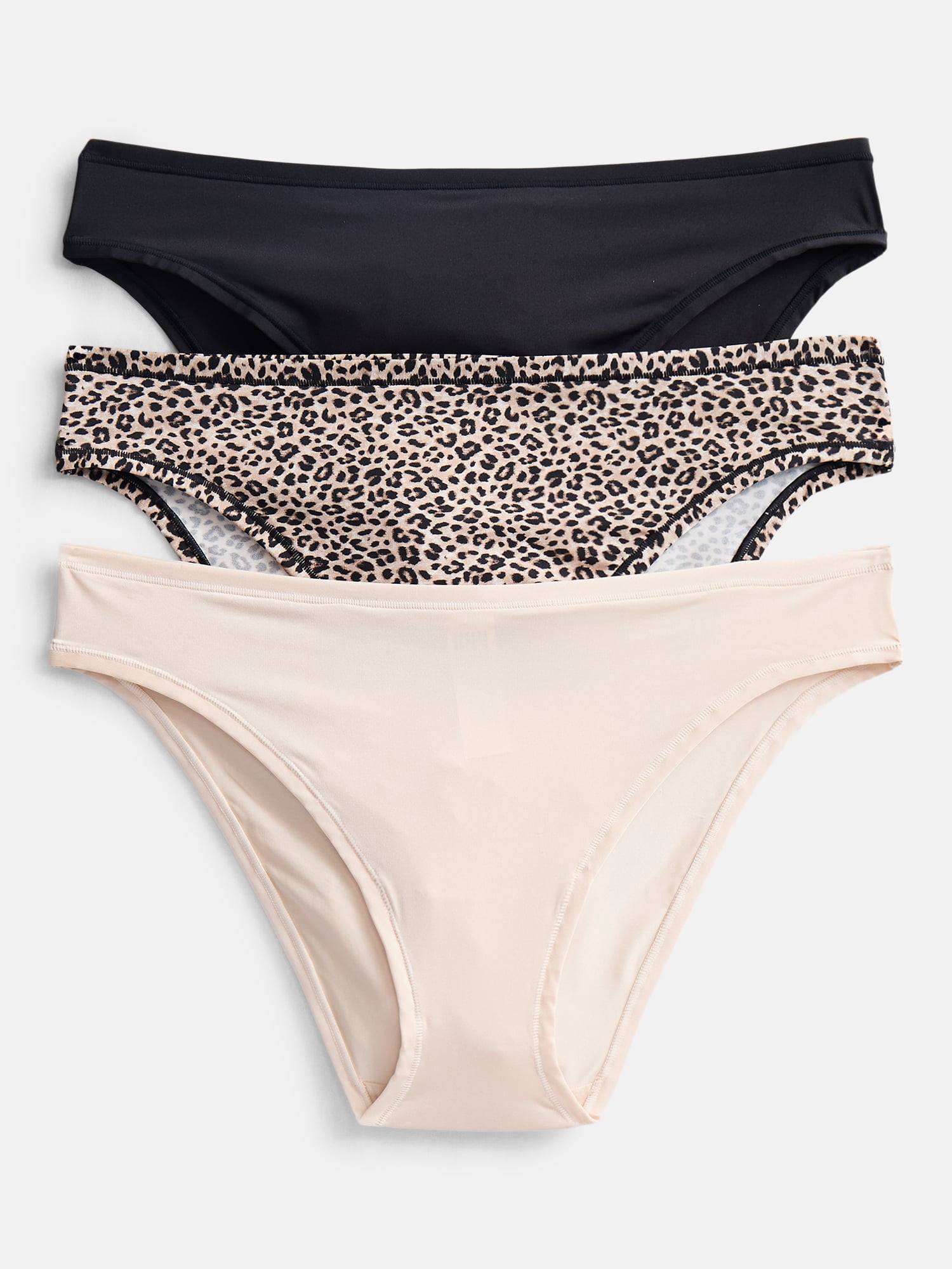 Joyspun Women's Shine Micro Cheeky Panties, 3-Pack, XS-XXXL