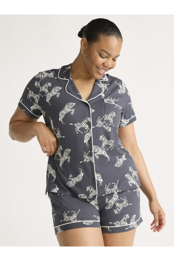 Women's Dreamy Soft Collection Notch Collar Top and Shorts Pajama Set, 2-Piece, Sizes XS-3X